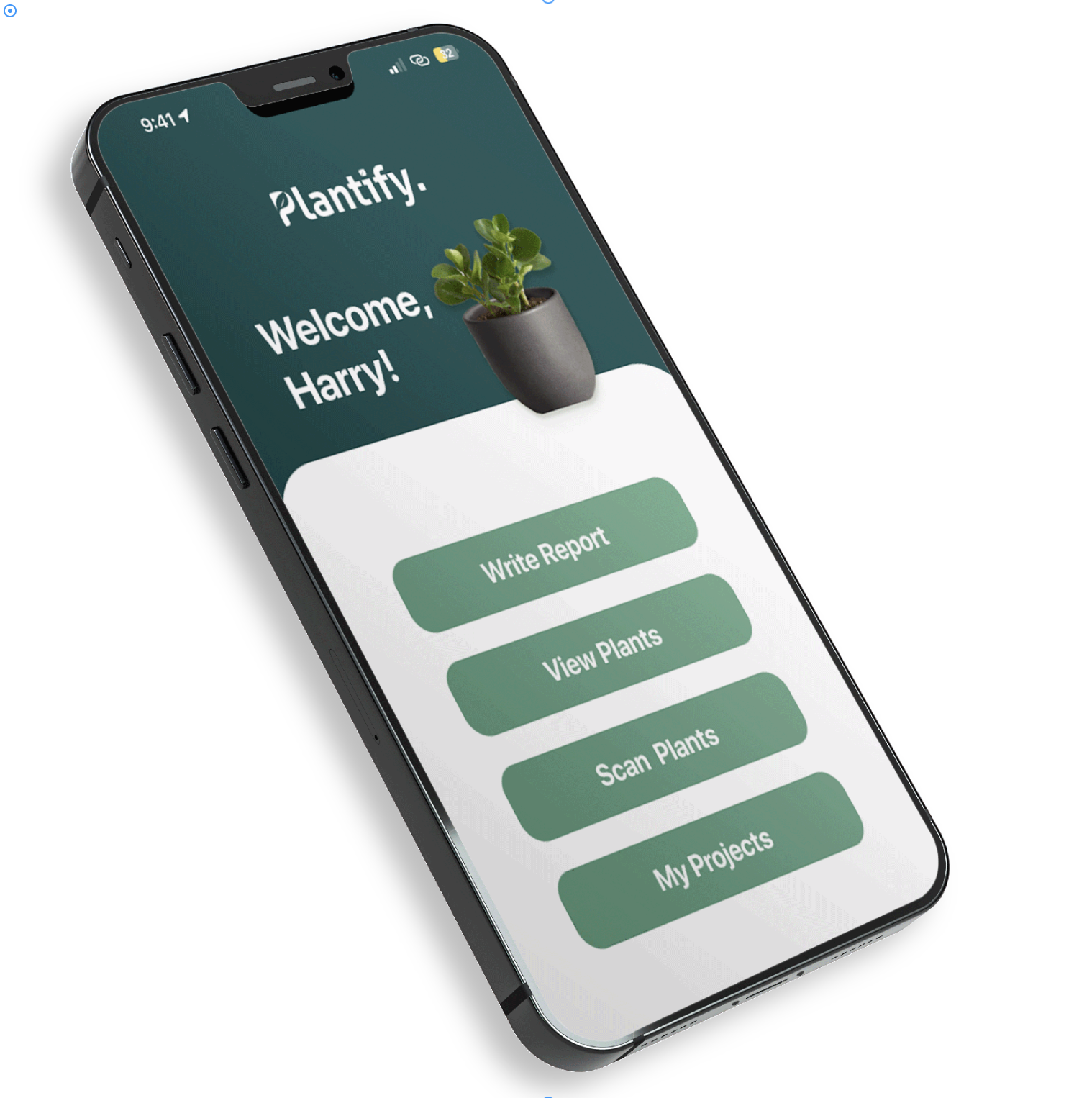Plantify grower app on a phone